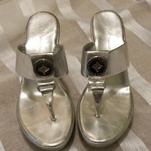 Silver Wedge platform BCBG sandals